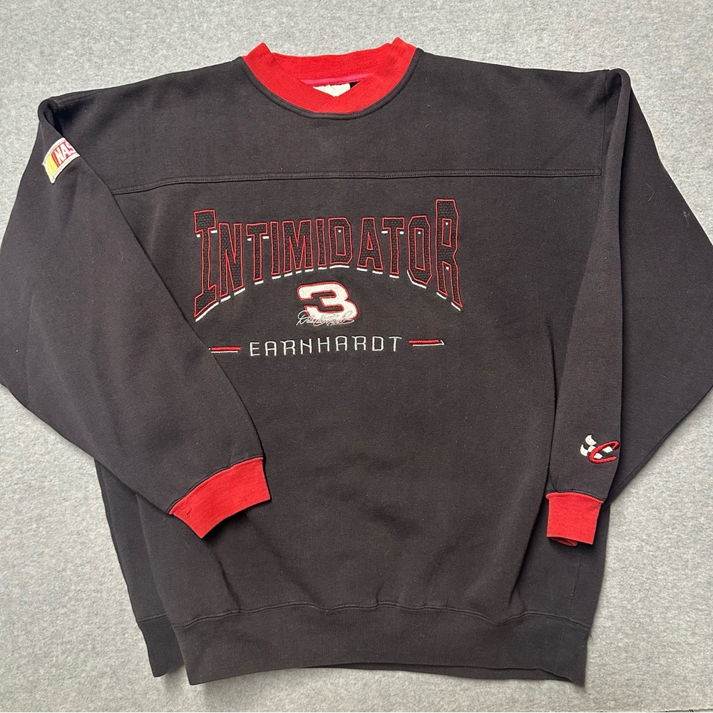 Chase Authentics Black and Red Crewneck Sweater VTG Nascar